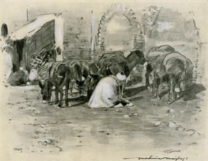Escena callejera en Tánger de Mortimer Ludington Menpes